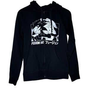 Dragon Ball Z Black Long Sleeve Full Zip Hoodie Jacket Size XS Fushion Ha